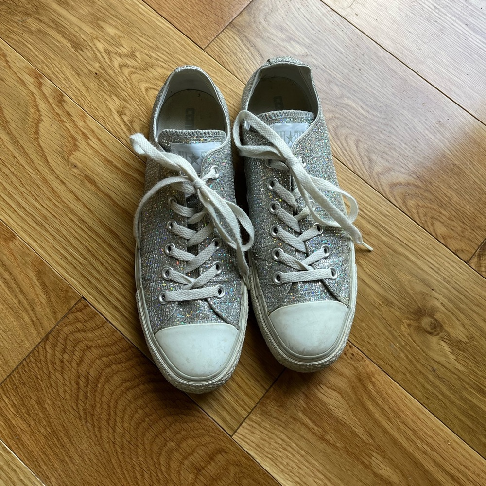 Converse • silver glitter sneakers